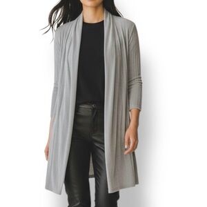 4/$20 Magic Scarf Co. Gray Stretch Knit Open Front Cardigan Duster One Size S–L
